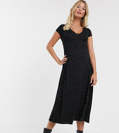 Плиссированное платье миди в горошек New Look Maternity