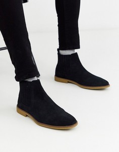 Черные замшевые ботинки челси Burton Menswear