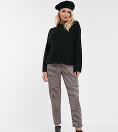 Суженные книзу жаккардовые брюки в клетку ASOS DESIGN Maternity