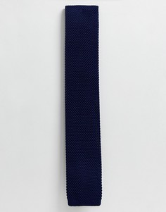 Темно-синий трикотажный галстук Twisted Tailor