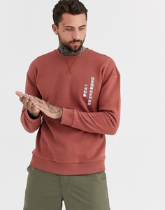 Бледно-розовый свитшот с круглым вырезом и заниженной линией плеч Only & Sons