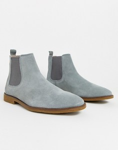 Серые замшевые ботинки челси Burton Menswear
