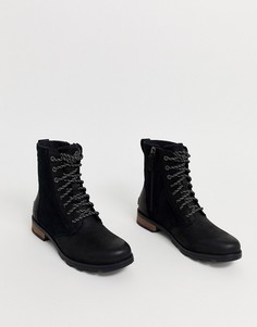 Черные водонепроницаемые кожаные ботинки на шнуровке Sorel Emelie
