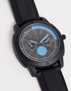 Мужские часы с силиконовым ремешком и голубыми вставками на циферблате Spirit