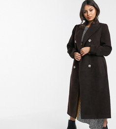 Двубортное пальто с поясом Glamorous Petite