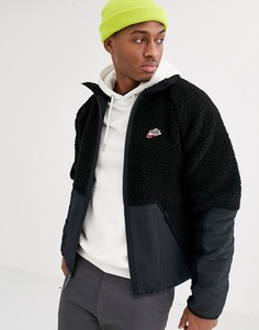 Черная зимняя флисовая куртка на молнии Nike
