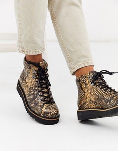 Походные ботинки с эффектом змеиной кожи Selected Femme
