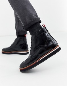 Черные кожаные броги со шнуровкой Kurt Geiger