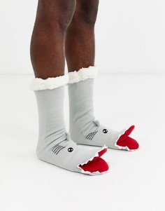 Носки-слиперы с дизайном акулы ASOS DESIGN