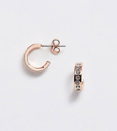 Миниатюрные серьги-кольца цвета розового золота с кристаллами Swarovski от Ted Baker Seeni