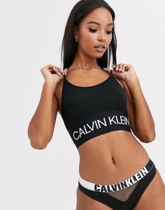 Черный бралетт без подкладки с глубоким вырезом Calvin Klein