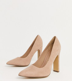 Туфли для широкой стопы из искусственной замши с острым носком New Look