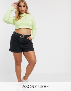 Черные джинсовые шорты в винтажном стиле ASOS DESIGN Curve Ritson