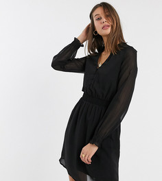 Черное шифоновое платье с присборенной талией Vero Moda Tall