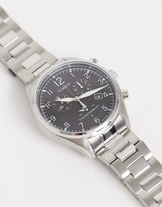 Серебристые наручные часы с хронографом Timex Waterbury, 42 мм