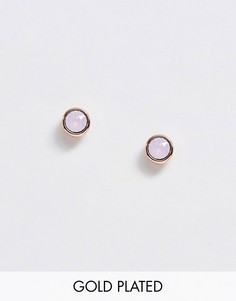 Золотистые серьги-гвоздики с розовым кристаллом Swarovski от Ted Baker