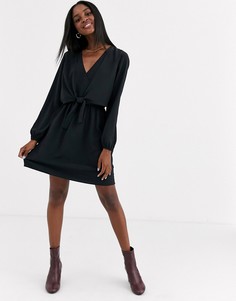 Черное платье мини с узлом JDY