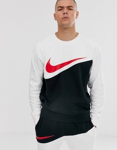 Черный/белый свитшот с круглым вырезом и логотипом Nike