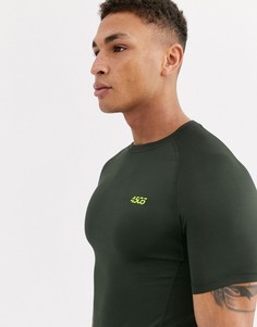 Обтягивающая спортивная футболка цвета хаки ASOS 4505 icon