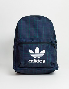 Рюкзак в клетку тартан с логотипом-трилистником adidas Originals