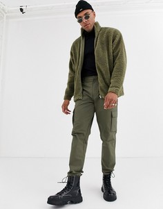 Зеленый спортивный oversize-топ из искусственного меха ASOS DESIGN