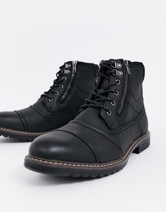 Черные ботинки для широкой стопы с молниями River Island