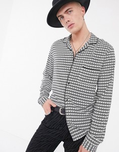 Пижамная рубашка классического кроя с геометрическим принтом ASOS DESIGN