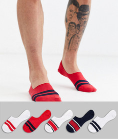 5 пар невидимых носков с полосками ASOS DESIGN - Скидка