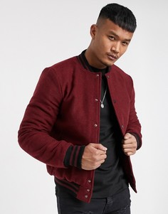 Шерстяной бомбер с контрастными рукавами Bolongaro Trevor