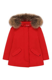 Пуховая парка с меховой отделкой Woolrich