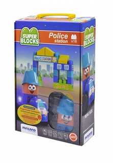 Конструктор Miniland Super Blocks Police Station (18 деталей) в чемоданчике