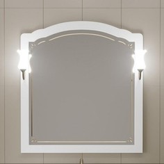 Зеркало Opadiris Лоренцо 100 с светильниками, белый матовый 9003 (Z0000008465 + 00000001041)