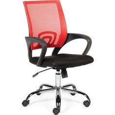 Кресло офисное NORDEN Спринг red-black база хром/красная сетка/черная ткань