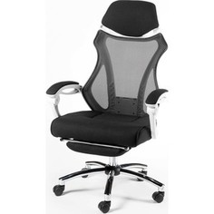 Кресло офисное NORDEN 007 black/ белый пластик/черная ткань/черная сетка