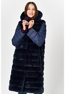 Комбинированная шуба из меха кролика Virtuale Fur Collection