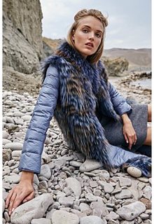 Двухсторонняя шуба из меха чернобурки Virtuale Fur Collection