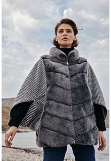 Комбинированная норковая шуба Virtuale Fur Collection