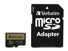 Карта памяти 32Gb - Verbatim Pro+ - Micro Secure Digital HC Class 10 44033 с переходником под SD