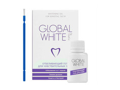 Гель отбеливающий для чувствительных зубов Global White 15ml + микрощетка 4605370004205