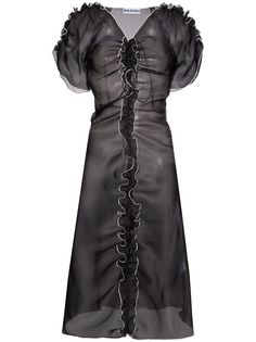 Molly Goddard платье из органзы с оборкой Erin