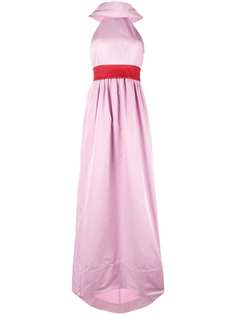 Rosie Assoulin длинное платье с контрастным поясом