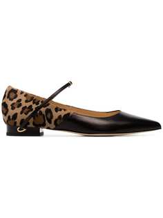 Jennifer Chamandi black, beige and brown lorenzo 20 ponyskin and leather pumps