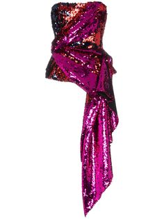 Halpern топ без бретелек с отделкой пайетками