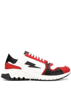 Neil Barrett кроссовки с деталью в форме молнии