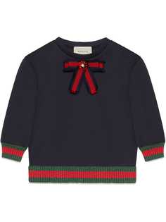 Gucci Kids толстовка Childrens из джерси с бантом