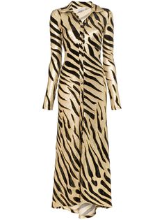 Paco Rabanne платье макси с тигриным принтом