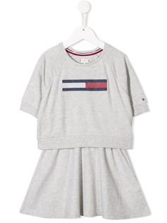 Tommy Hilfiger Junior платье-свитер с вышитым логотипом