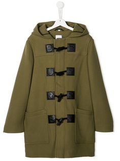 Burberry Kids пальто с капюшоном и застежкой тогл