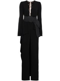 Johanna Ortiz комбинезон с глубоким V-образным вырезом и поясом