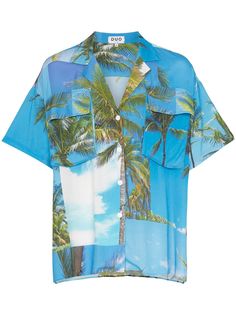 Duo рубашка с пальмовым принтом и короткими рукавами